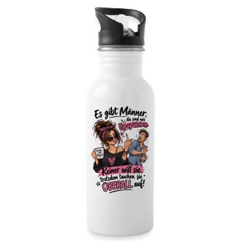 Pop up Männer  - Trinkflasche mit integriertem Trinkhalm - Weiß - Rechts