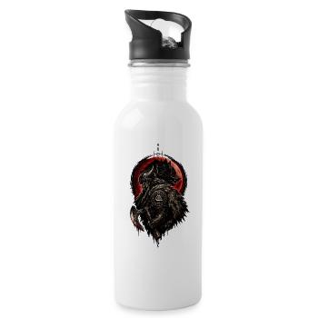 Viking Werewolf Warlord - Water bottle with straw - white - Right