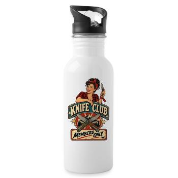 Klinge Club – Members only retro signet - Water bottle with straw - white - Right