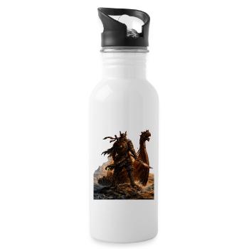 Dragonbound Warrior of the Sea - Water bottle with straw - white - Right