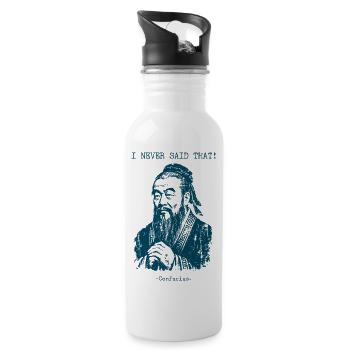 I never said that - Confucius - Water bottle with straw - white - Right