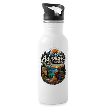 Adventure Is Out There – Hiking & Camping - Water bottle with straw - white - Right