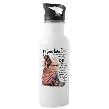 Kuscheltage am See - Trinkflasche mit integriertem Trinkhalm - Weiß - Rechts