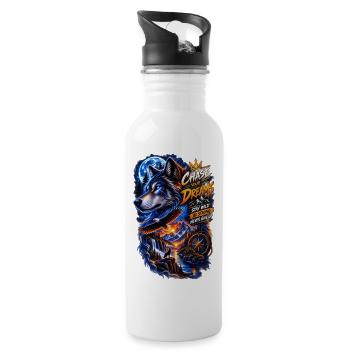 Chase Your Dreams Wolf Wilderness - Water bottle with straw - white - Right