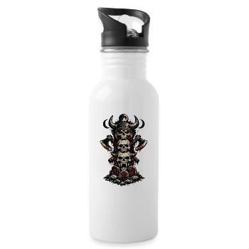 Viking Skull Warband - Water bottle with straw - white - Right