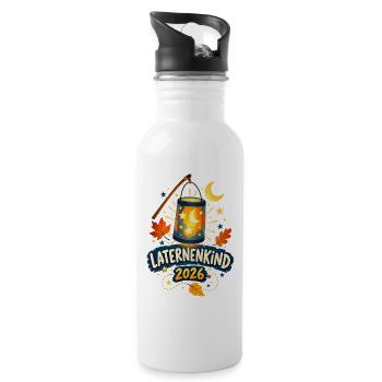 Laternenkind 2026 - Trinkflasche mit integriertem Trinkhalm - Weiß - Rechts