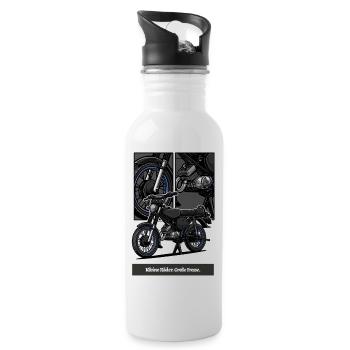 S51 (blau) // Illustration - Trinkflasche mit integriertem Trinkhalm - Weiß - Rechts