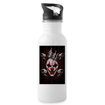 Willkommen in der Corona Clowns Simulation - Trinkflasche mit integriertem Trinkhalm - Weiß - Rechts