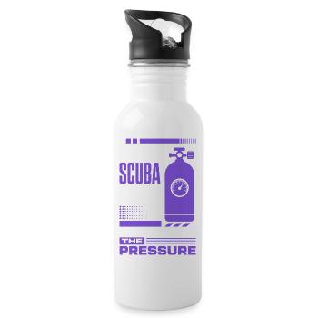 Scuba Tauchflasche unter Druck - Trinkflasche mit integriertem Trinkhalm - Weiß - Rechts