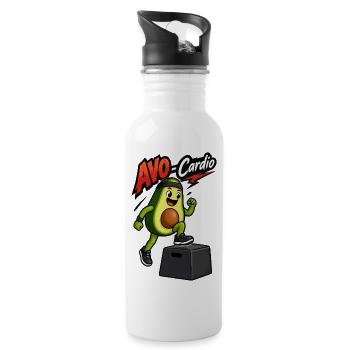 Avocado Cardio Training - Trinkflasche mit integriertem Trinkhalm - Weiß - Rechts