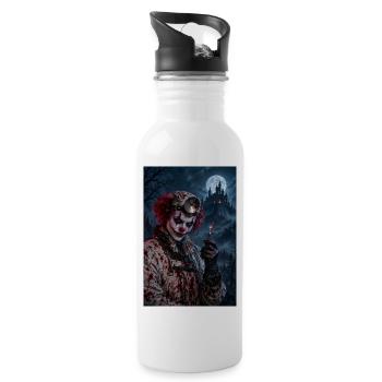 Unheimlicher Clown-Chirurg – Halloween-Horror - Trinkflasche mit integriertem Trinkhalm - Weiß - Rechts