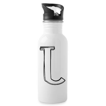 Kleinbuchstabe l handgezeichnet - Trinkflasche mit integriertem Trinkhalm - Weiß - Rechts