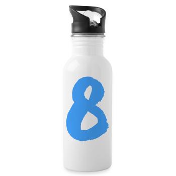 8 - Trinkflasche mit integriertem Trinkhalm - Weiß - Rechts