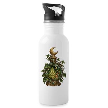 Mondschein Garten Elixierflasche - Trinkflasche mit integriertem Trinkhalm - Weiß - Rechts