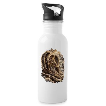 EP Warrior Angel – Glaube und innere Stärke - Trinkflasche mit integriertem Trinkhalm - Weiß - Rechts
