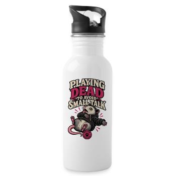 RobVibe Wild Club – Dead Opossum spielen - Trinkflasche mit integriertem Trinkhalm - Weiß - Rechts