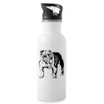ENGLISH BULLDOGGE English Bulldog Dogs Wilsigns - Water bottle with straw - white - Right