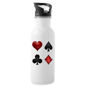 Hearts Cross Diamonds Spades Poker Design Player Gift - Gourde avec paille intégrée - blanc - Droite