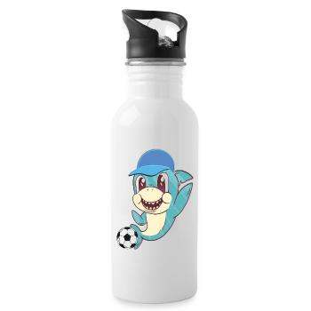 Sharki cap - Water bottle with straw - white - Right