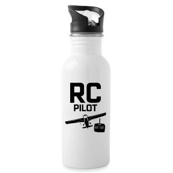 RC Model Planes Avion Pilote Drôle cadeau - Gourde avec paille intégrée - blanc - Droite