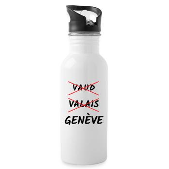 genève humour drapeau et ville de Genève cadeau - Gourde avec paille intégrée - blanc - Droite