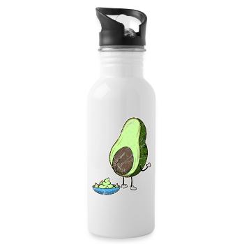 Vegan Vegetarian Avocado Sauce Dip I Gift - Water bottle with straw - white - Right