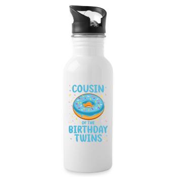 Cousin of the birthday twins - Water bottle with straw - white - Right