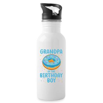 Grand-père du garçon d’anniversaire garçon - Gourde avec paille intégrée - blanc - Droite