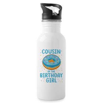 Cousin de l’enfant d’anniversaire - Gourde avec paille intégrée - blanc - Droite