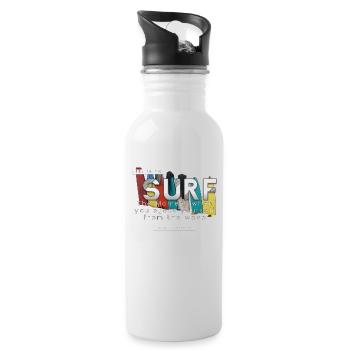 Surf - Gourde avec paille intégrée - blanc - Droite