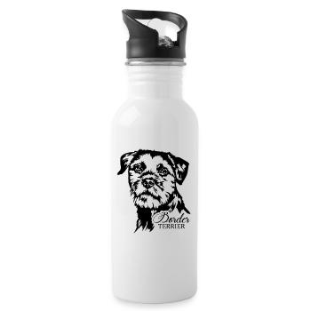 BORDER TERRIER Chien Portrait Chien Chiens Wilsigns - Gourde avec paille intégrée - blanc - Droite