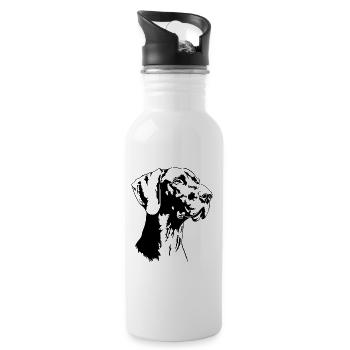 German Shorthair Hunting Dogs Portrait Dog Wilsigns - Water bottle with straw - white - Right