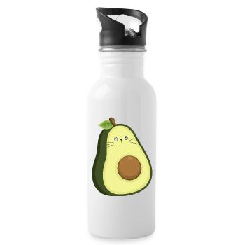 Chat avocat - Gourde avec paille intégrée - blanc - Droite