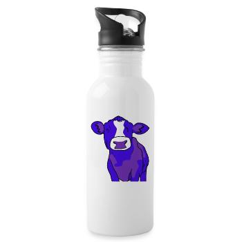 Colourful Cow „Liesl“ - Trinkflasche mit integriertem Trinkhalm - Weiß - Rechts