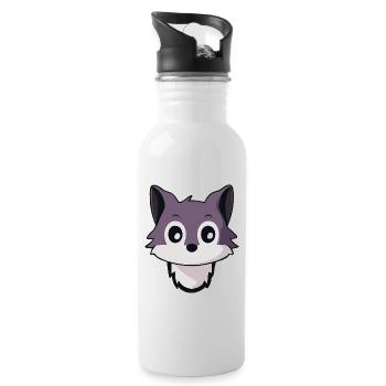 Conception de tête de loup de chien husky - Gourde avec paille intégrée - blanc - Droite