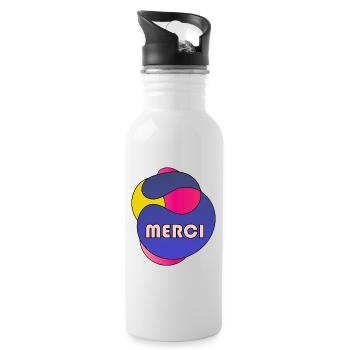 MERCI. MAÎTRESSE. MAÎTRE. MERCI MAÎTRESSE - Gourde avec paille intégrée - blanc - Droite