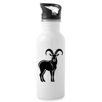 Goat - Water bottle with straw - white - Right