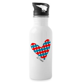 VALENTINE'S DAY. Bachelorette party. I LOVE YOU. I LOVE YOU. LOVE - Water bottle with straw - white - Right