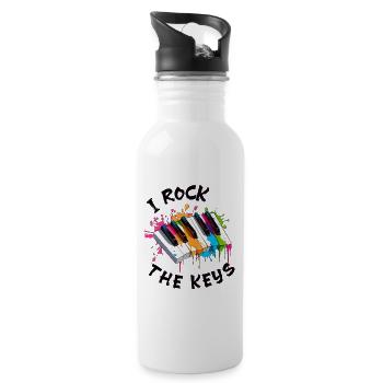 Musique Piano « I Rock the Keys » Splash of Color - Gourde avec paille intégrée - blanc - Droite
