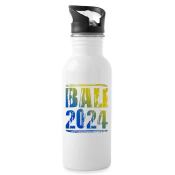 Bali 2024 Bunt Urlaub - Trinkflasche mit integriertem Trinkhalm - Weiß - Rechts