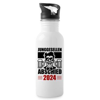 Junggesellen Abschied 2024 - Trinkflasche mit integriertem Trinkhalm - Weiß - Rechts
