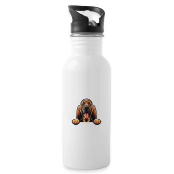 I Hug My Bloodhound So I Don't Choke People - Water bottle with straw - white - Right
