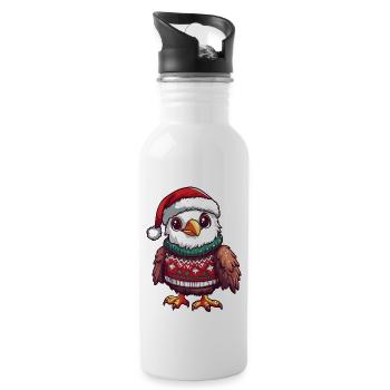 Noël de l’aigle - Gourde avec paille intégrée - blanc - Droite