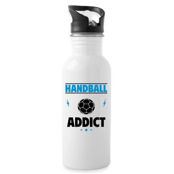 Handball addicted - Water bottle with straw - white - Right