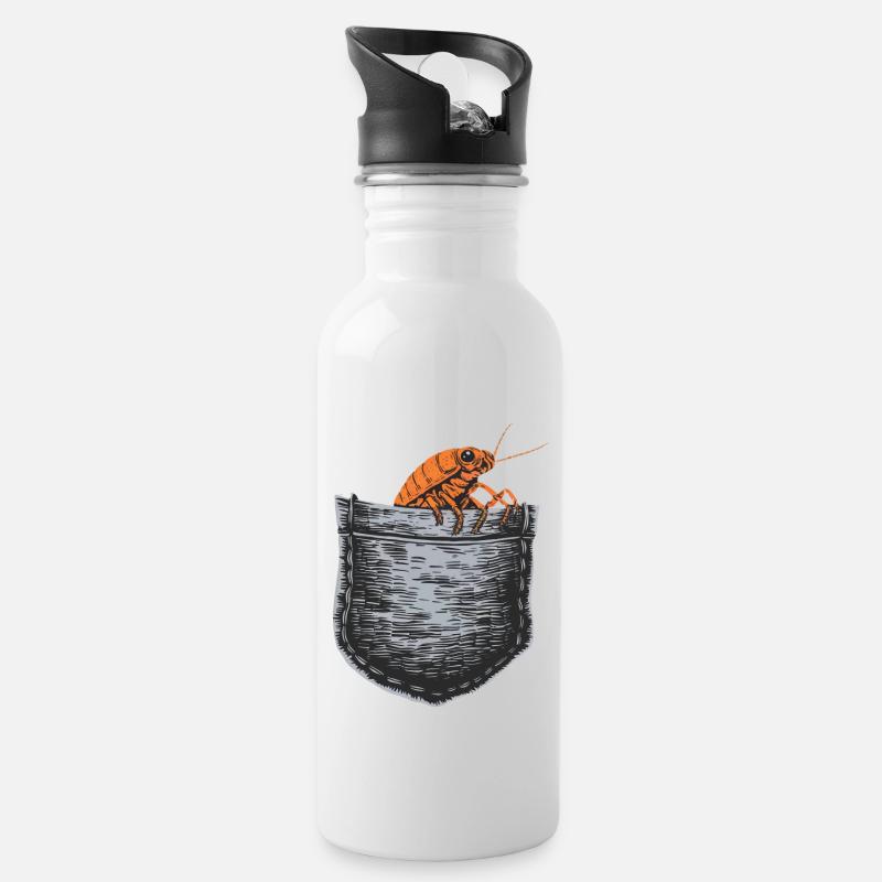 Assel - Trinkflasche mit integriertem Trinkhalm - Weiß