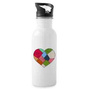 Quilting Women Grandma Quilt Lover Sewing Quilter - Water bottle with straw - white - Right