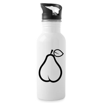 Birne - Trinkflasche mit integriertem Trinkhalm - Weiß - Rechts