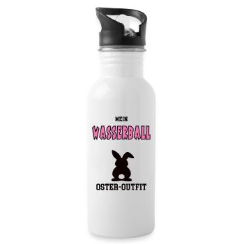 Wasserball Oster Outfit Ostergeschenk Wasserballer - Trinkflasche mit integriertem Trinkhalm - Weiß - Rechts