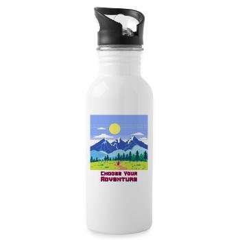 Retro Gaming Adventure - Water bottle with straw - white - Right