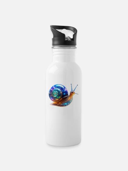 Snail Snails Outfit Cool Funny - Water bottle with straw - white